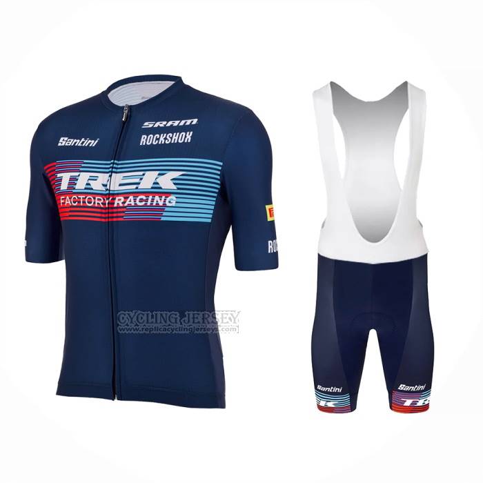 2023 Cycling Jersey Trek Factory Blue Short Sleeve And Bib Short